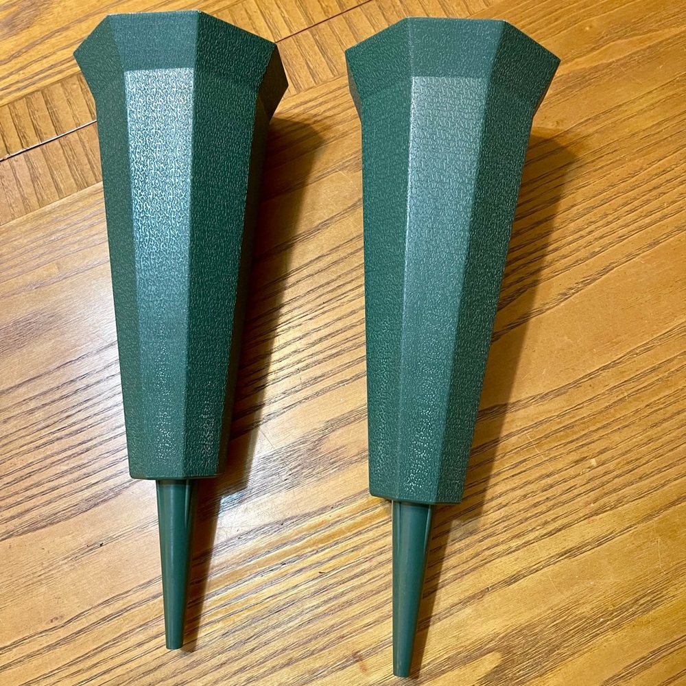 Dark Green Plastic Plant Watering Stakes - Set of 2
